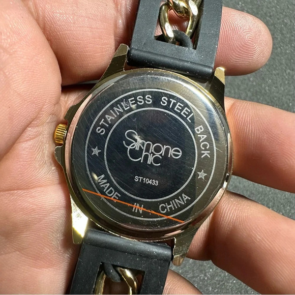 Simone Chic Ladies Fashion Quartz Watch Gold Tone RhineStone Accents Working - Picture 8 of 9